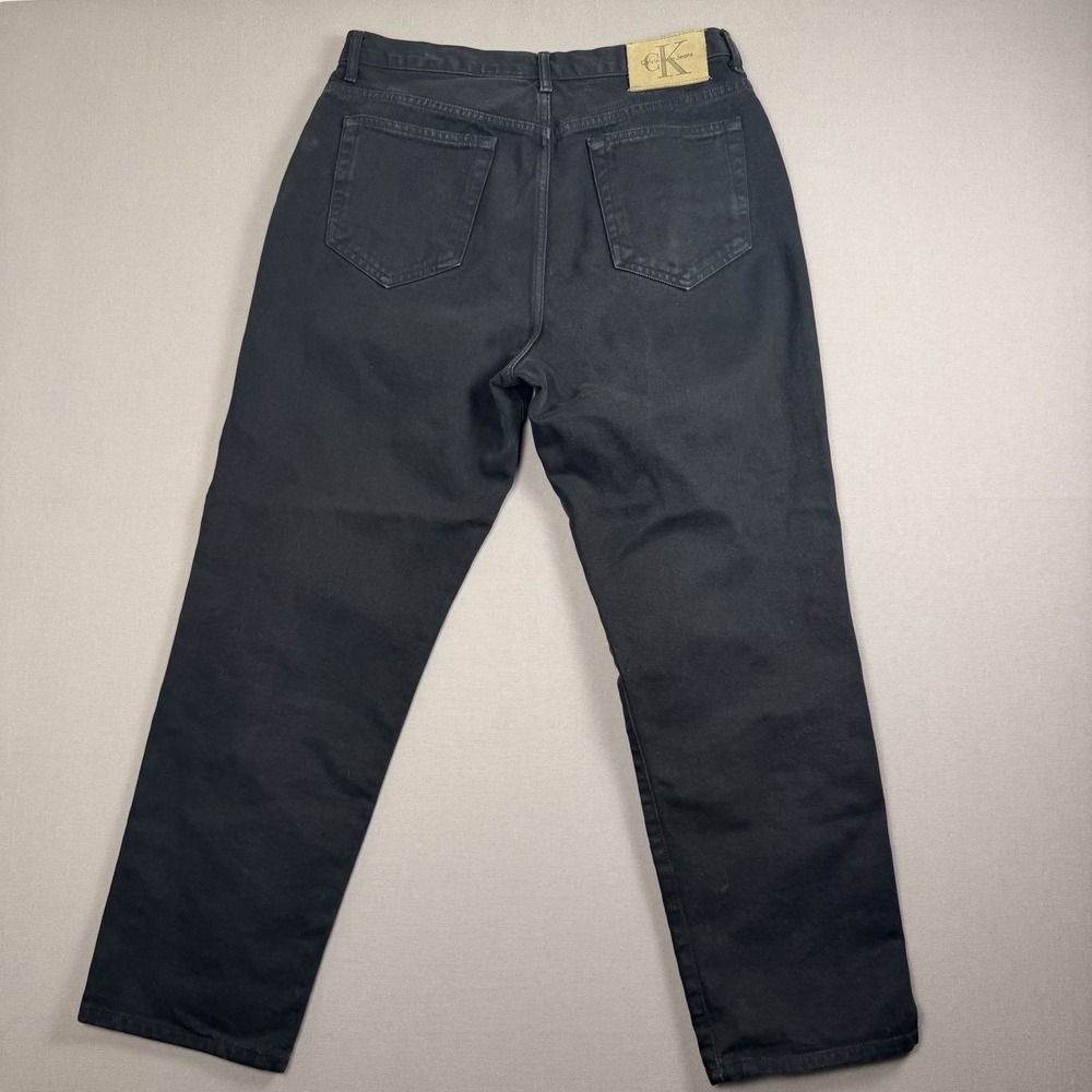 Calvin Klein Jeans 100% Cotton Women's Size 14 Straight Leg Black Jeans VTG Y2K